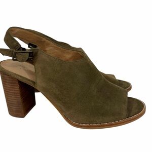 Madewell The Cary Green Leather Sandals Size 9